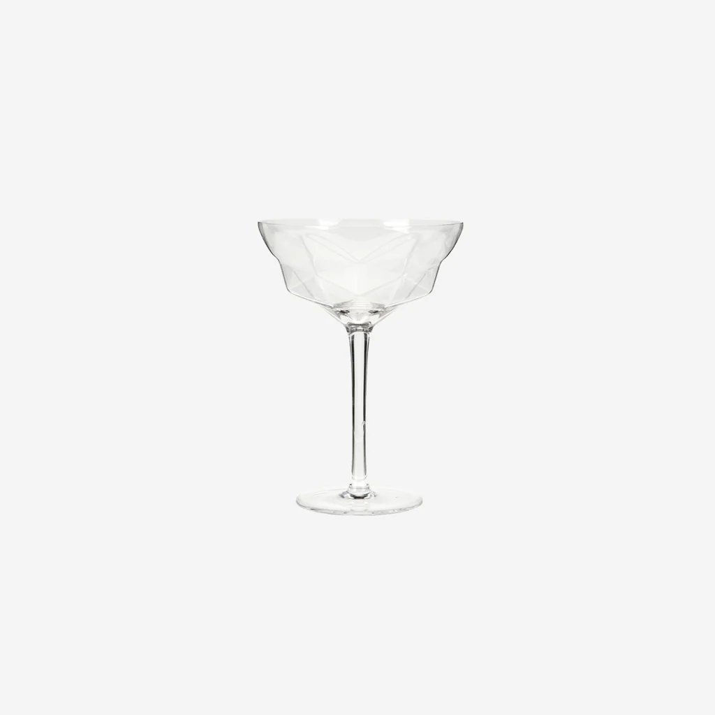 Viski Seneca Faceted Crystal Martini Glasses