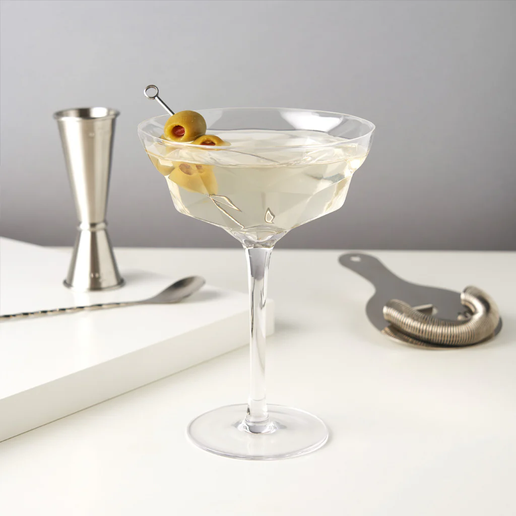 Viski Seneca Faceted Crystal Martini Glasses - Image 2