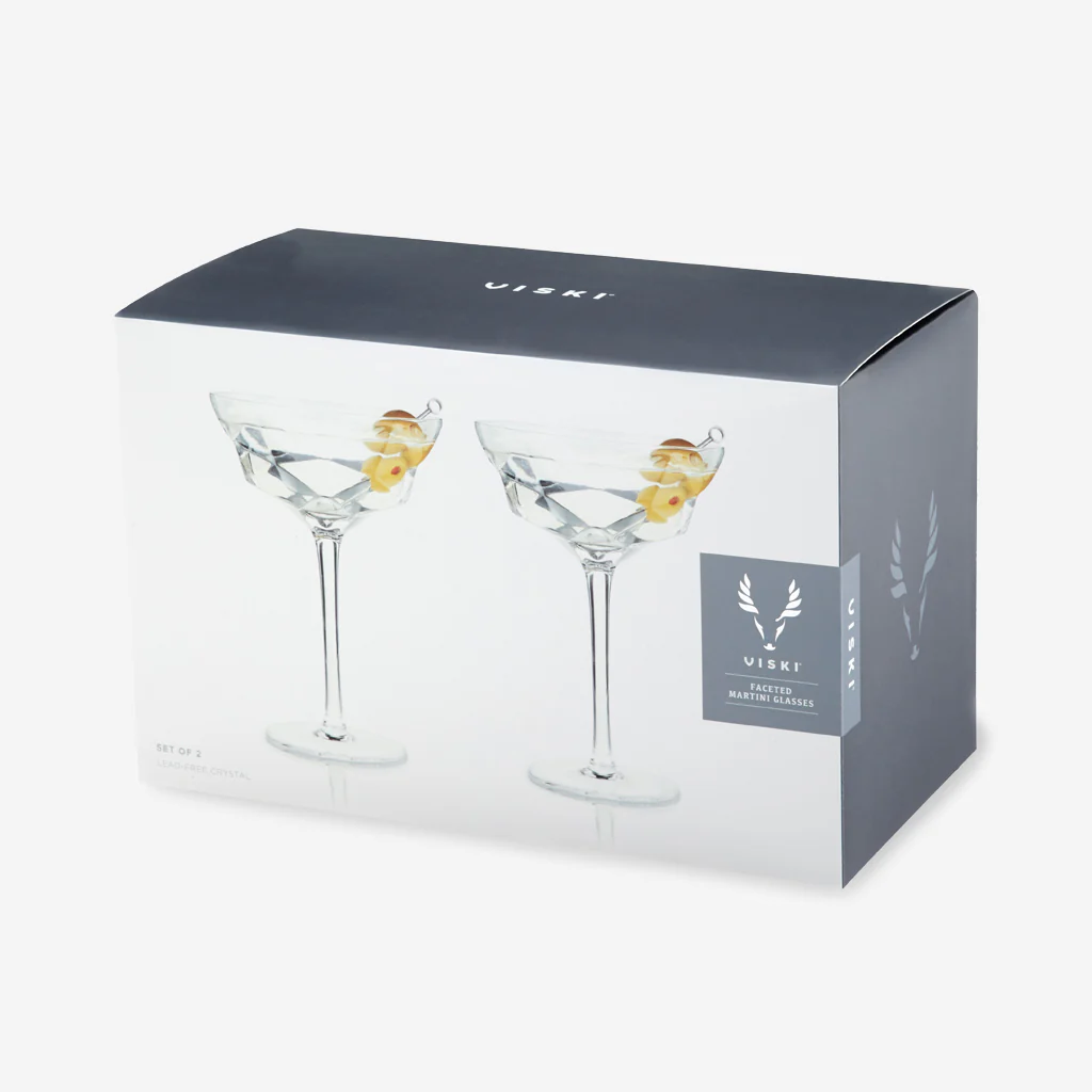 Viski Seneca Faceted Crystal Martini Glasses - Image 6
