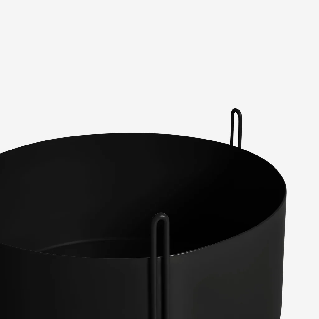 Woud Pidestall Planter Black Small - Image 3