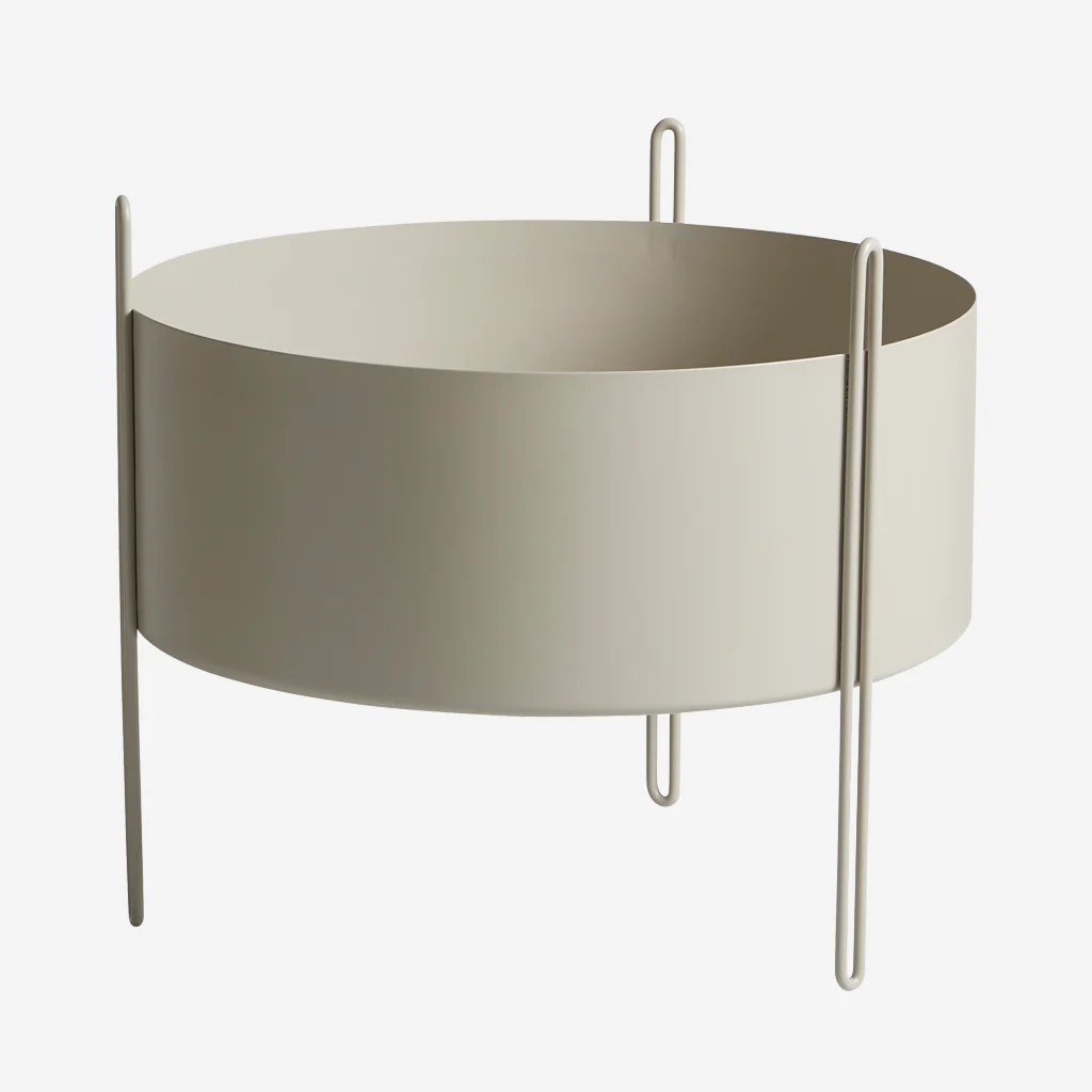 Woud Pidestall Planter Grey Medium - Image 2