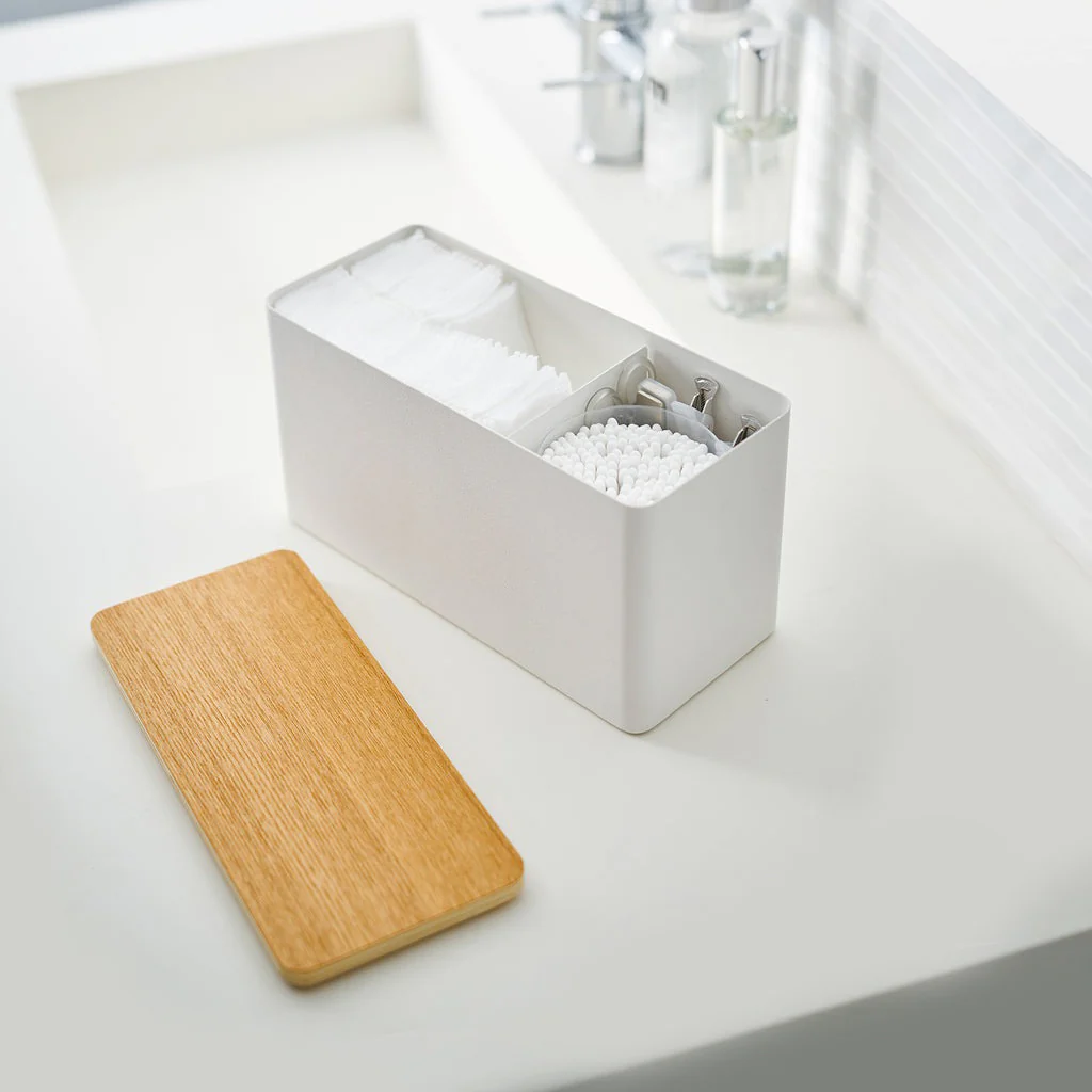 Yamazaki Rin Bathroom Countertop Organiser White - Image 4
