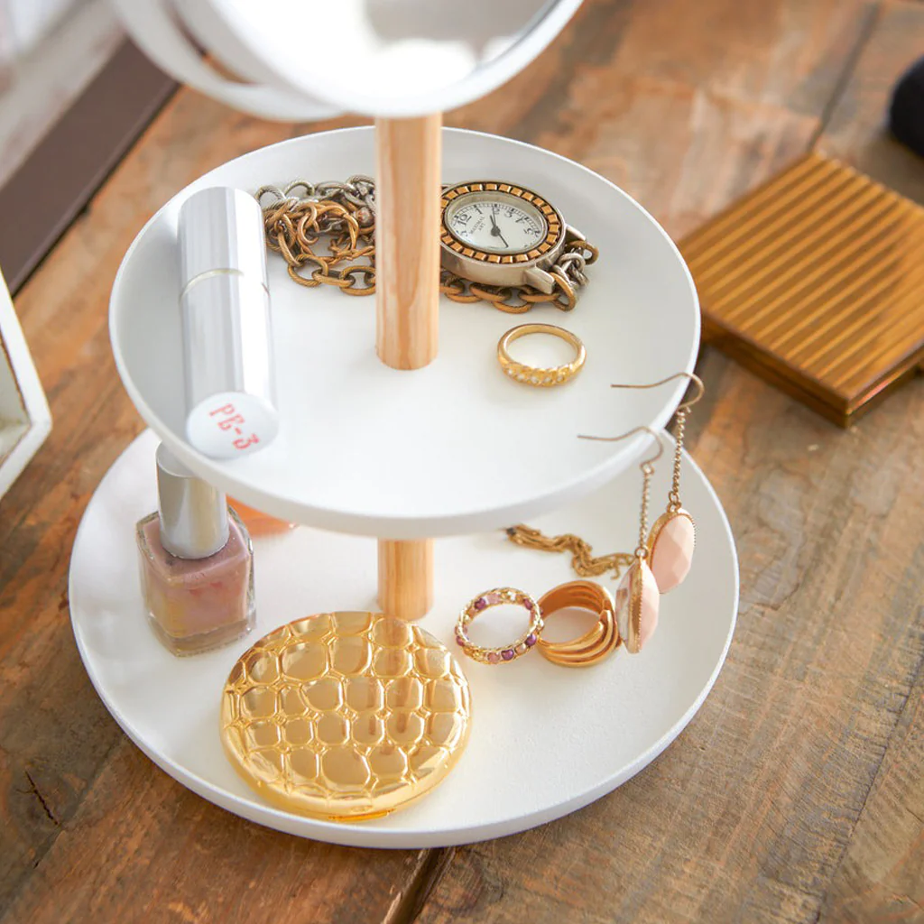 Yamazaki Tosca Accessory Tray & Mirror White - Image 3