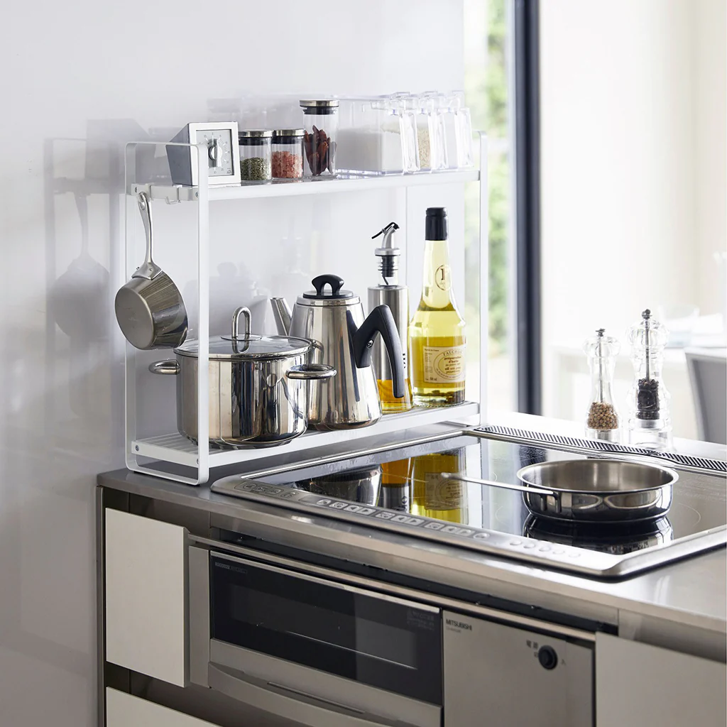 Yamazaki Tower Double Countertop Stand White - Image 3