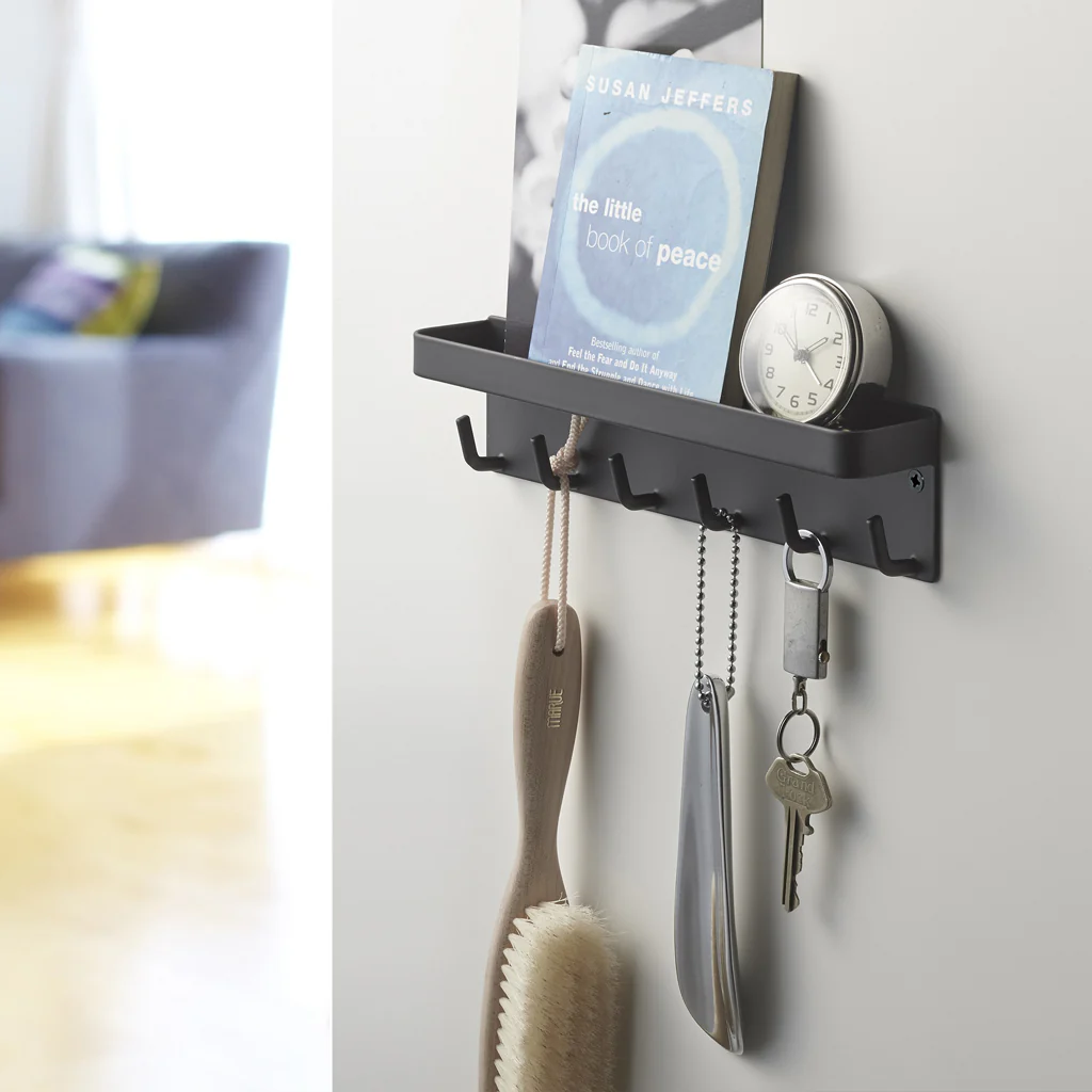 Yamazaki Tower Magnetic Key Hook Tray Black - Image 2