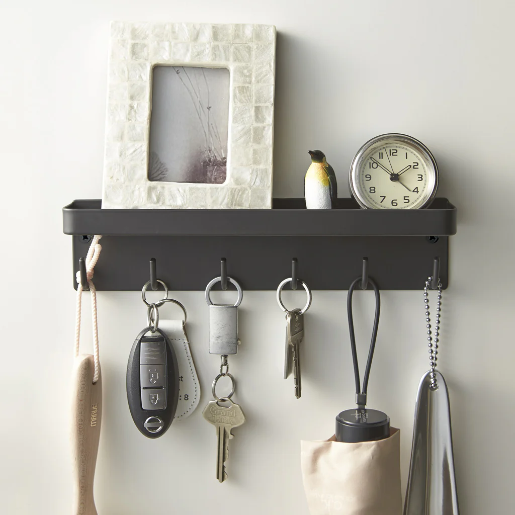 Yamazaki Tower Magnetic Key Hook Tray Black - Image 3