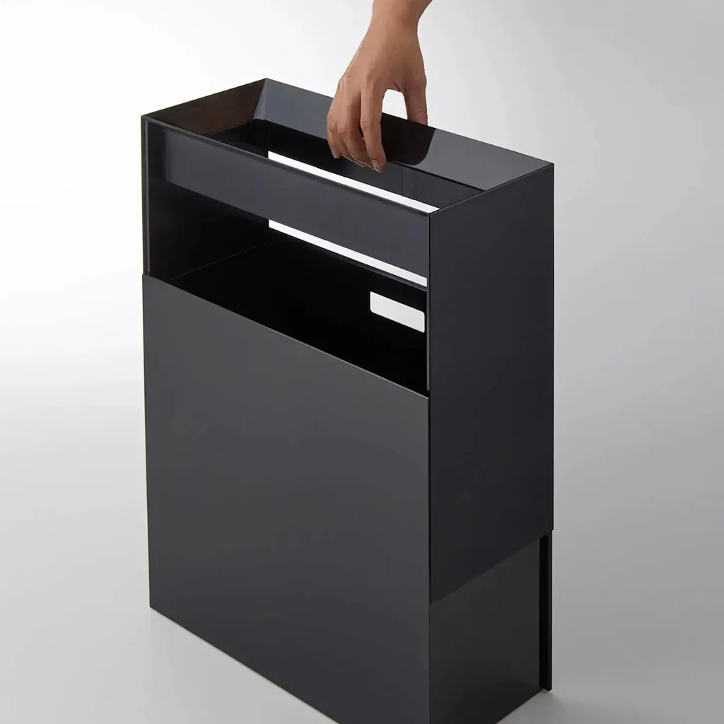 Yamazaki Tower Rectangular Bin Black - Image 3