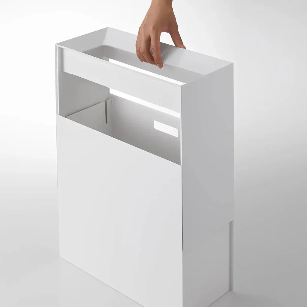 Yamazaki Tower Rectangular Bin White - Image 3