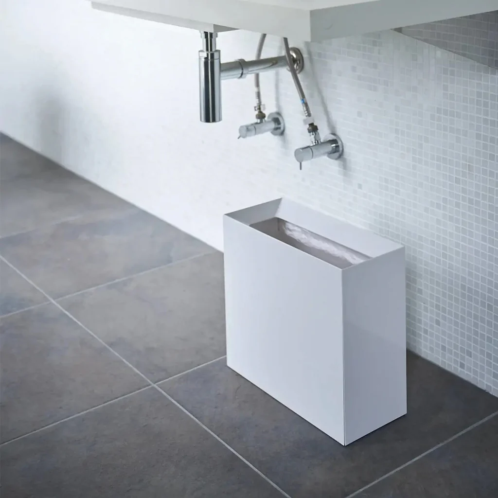 Yamazaki Tower Rectangular Bin White - Image 4