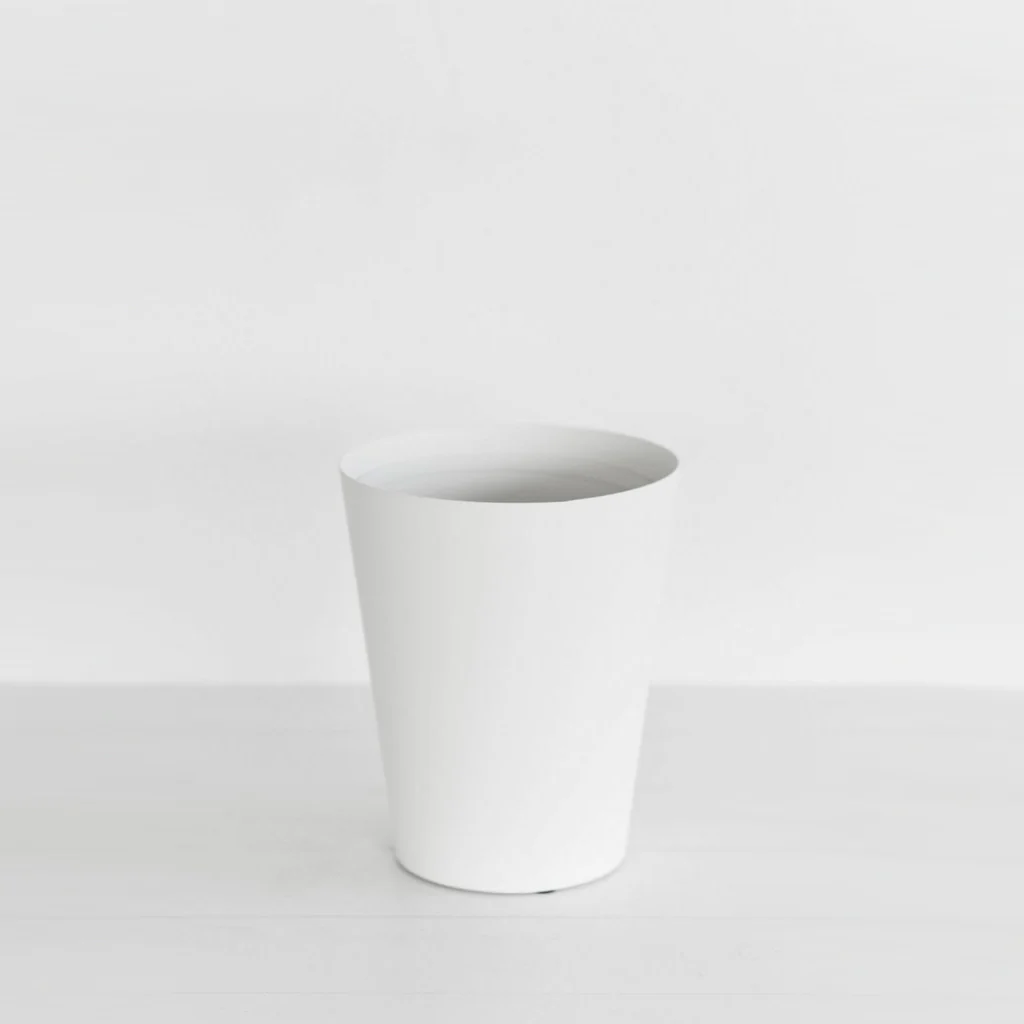 Yamazaki Tower Rubbish Bin Round White
