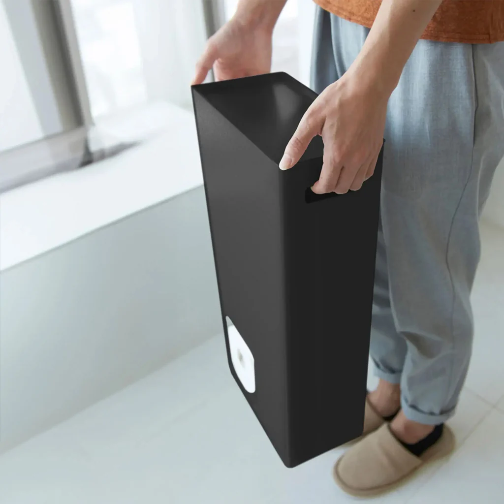 Yamazaki Tower Toilet Paper Stocker Black - Image 3