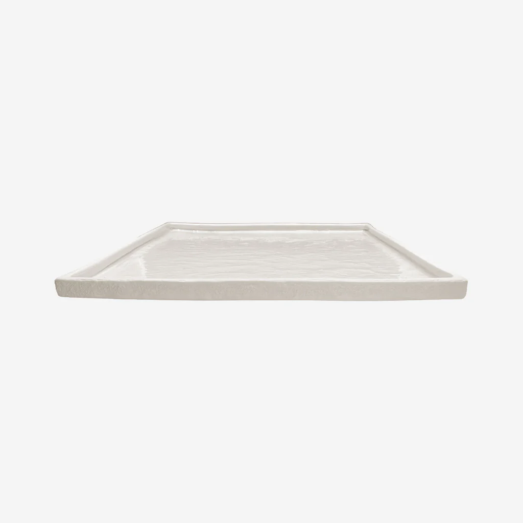 Zakkia Burlap Square Tray White Large - Image 4