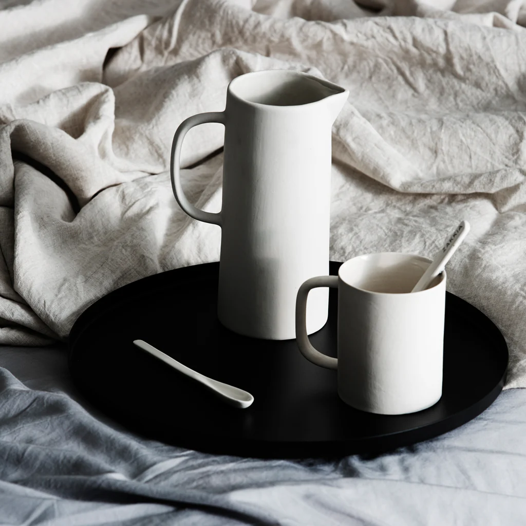 Zakkia Metal Round Tray Black Set - Image 5