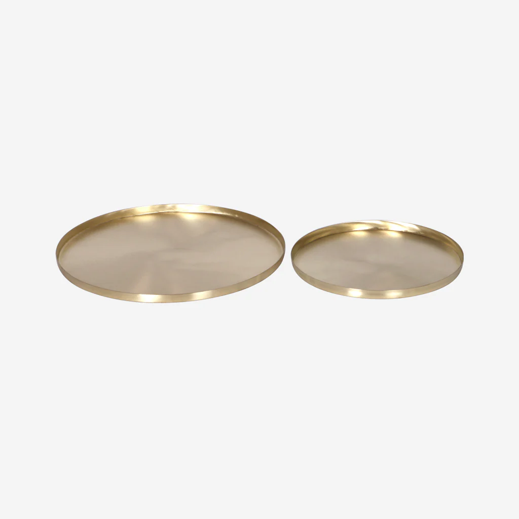 Zakkia Metal Round Tray Brass Set - Image 3
