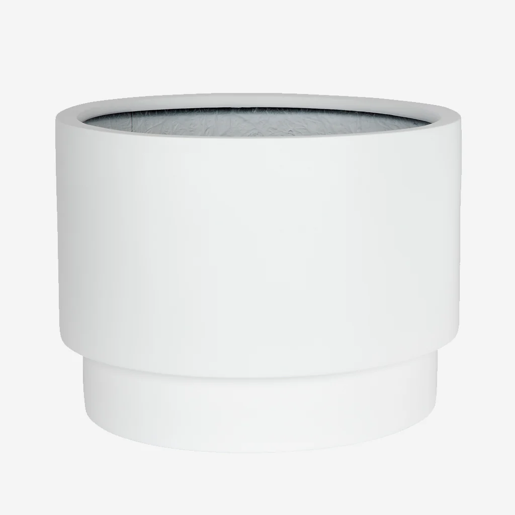 Zakkia Tower Pot White Low - Image 2
