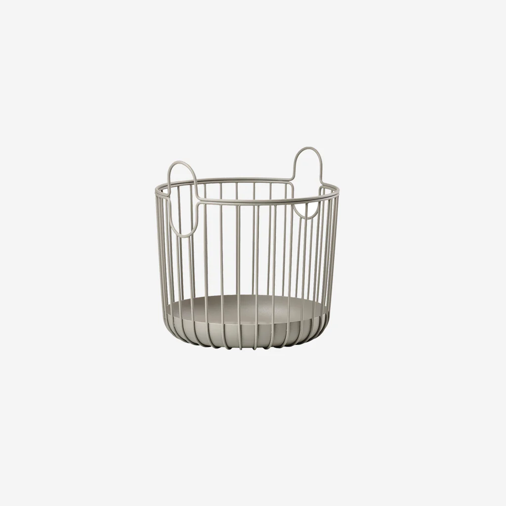 Zone Denmark Inu Round Metal Basket Taupe Large