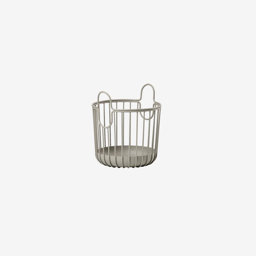 Zone Denmark Inu Round Metal Basket Taupe Medium