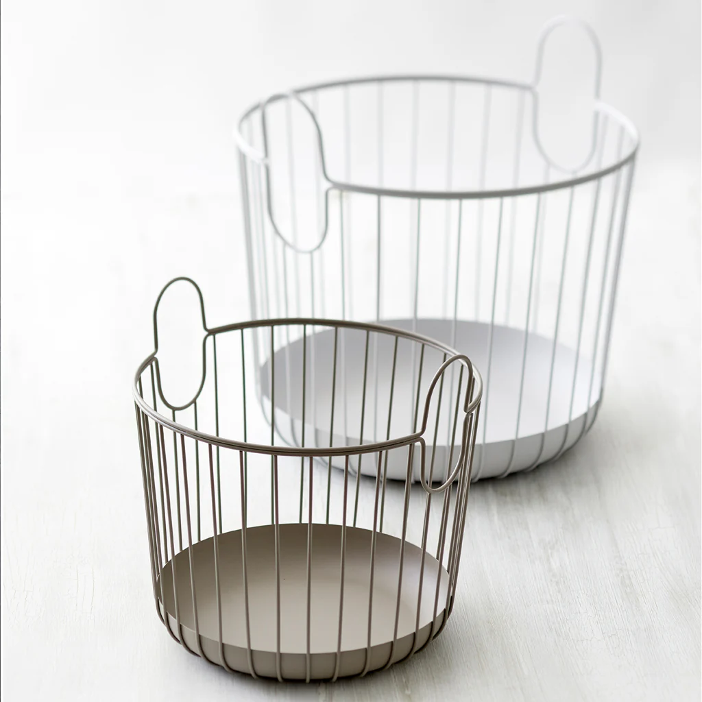 Zone Denmark Inu Round Metal Basket Taupe Medium - Image 2