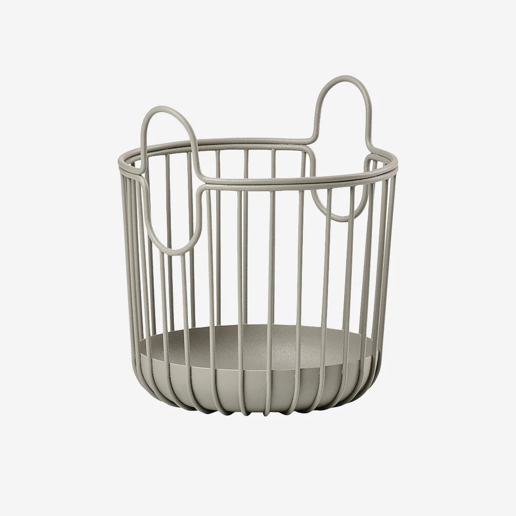 Zone Denmark Inu Round Metal Basket Taupe Medium - Image 3